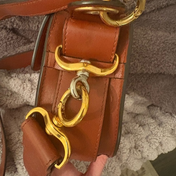 Chloé Red and Brown Leather Suede Patent Tess Bag - Picture 12 of 16